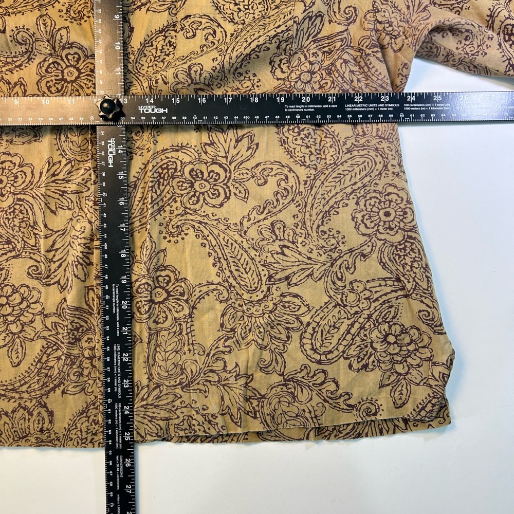 Ralph Lauren Tan and Brown Paisley Button-Down Shirt - Picture 6 of 10